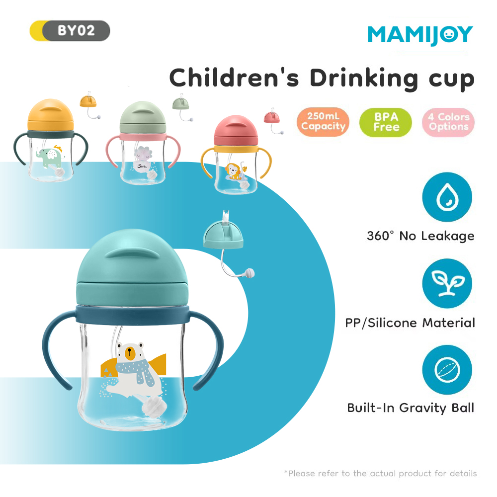 MAMIJOY Gelas Minum Bayi 250ML - Baby Food Jars With Lids ulasan dan harga