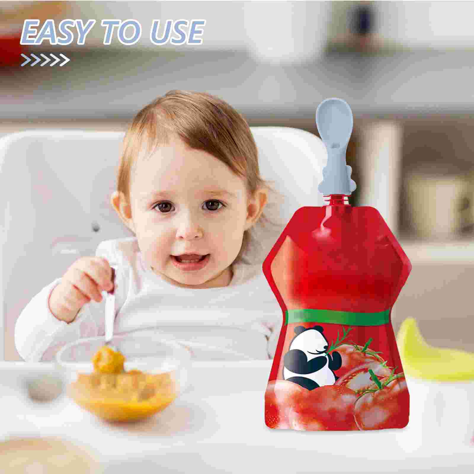 4 Buah Sendok Tas Bayi Set Sen - Baby Food Pouches 1 Year Old ulasan dan harga