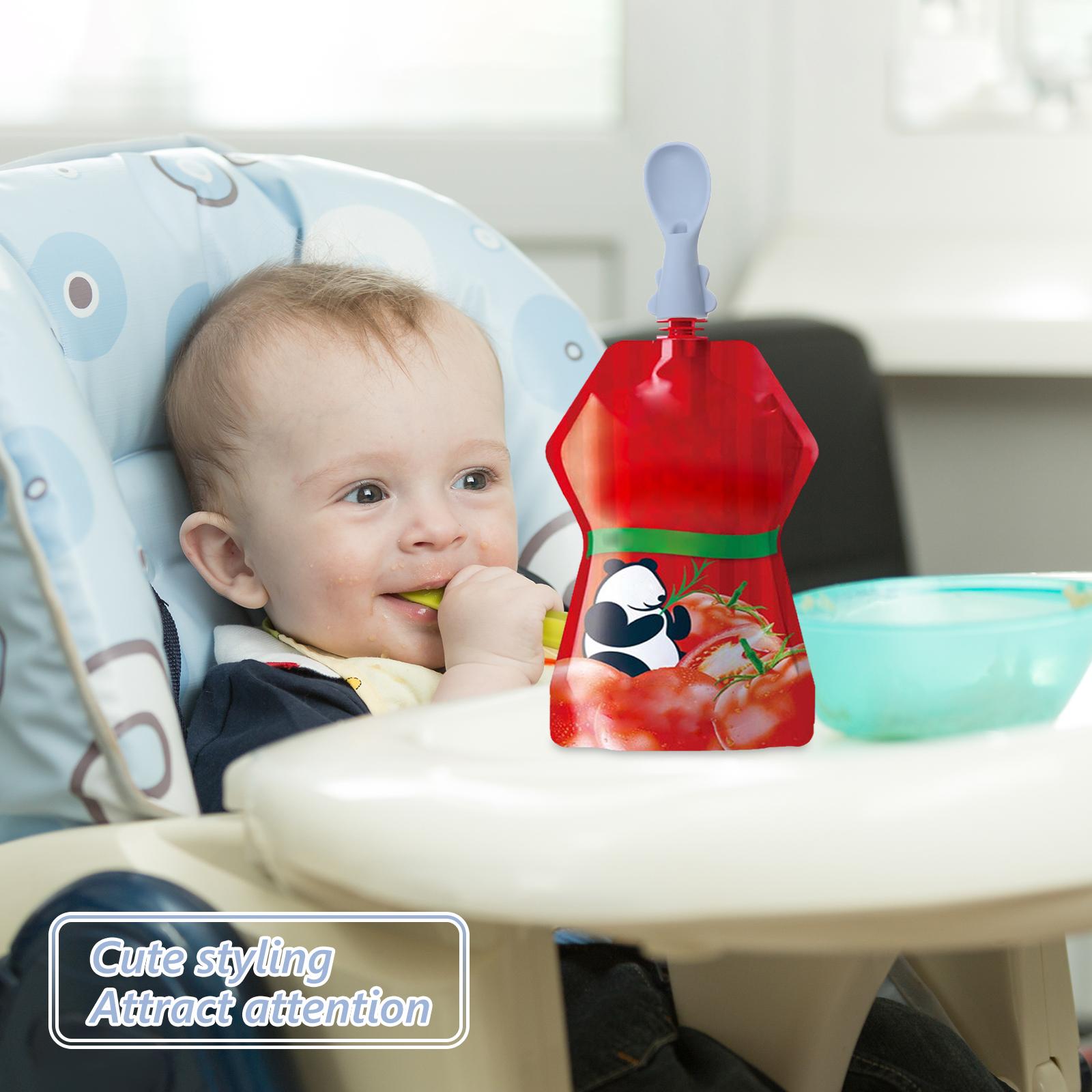 4 Buah Sendok Tas Bayi Set Sen - Baby Food Pouches 1 Year Old ulasan dan harga