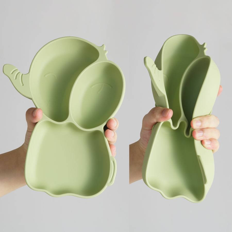 1 buah piring makan silikon ba - Baby Food Tray ulasan dan harga