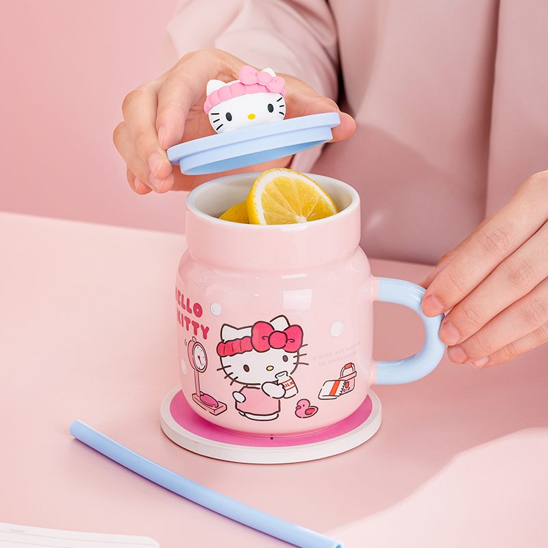 Sanrio 450Ml Mug Keramik Hello - Training Cup Straw ulasan dan harga